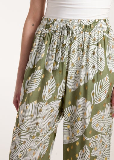 Blue Vanilla Green Printed Trousers