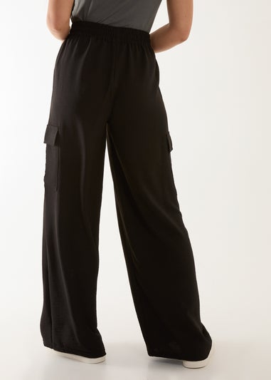 Blue Vanilla Black Wide Leg Combat Trousers