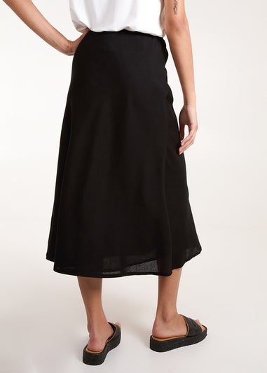 Blue Vanilla Black Bias Cut Midi Skirt