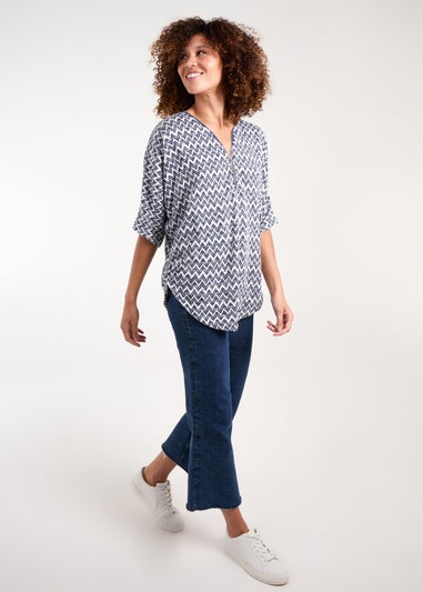 Blue Vanilla Navy Zig Zag Front Top