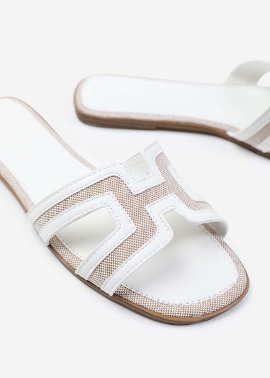 Where's That From Surge White Pu Cut Out Strap Sandals