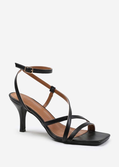 Where's That From Austin Black Multi Strap Cross Over Heels