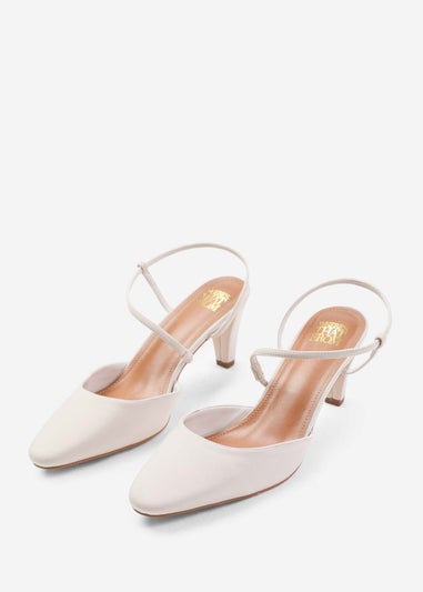 Where's That From Kansas Cream Cross Over Slingback Strap Heels