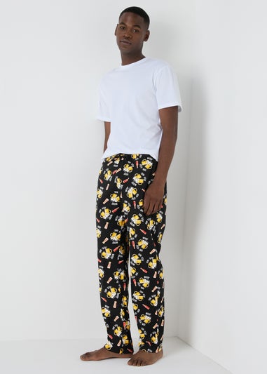 Black fleece pyjama bottoms sale