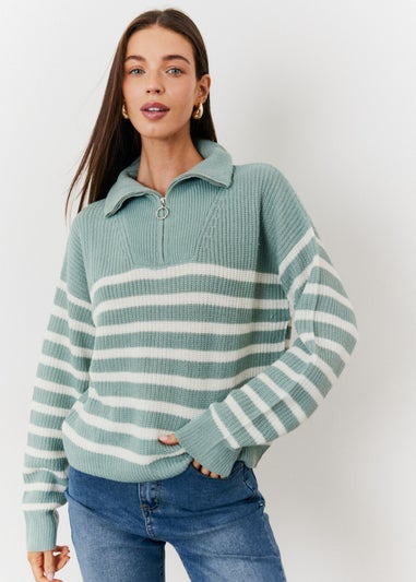 In The Style Sage Quarter Zip Jumper