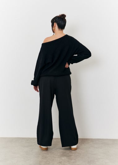 In The Style Black Off Shoulder Knit Jumper