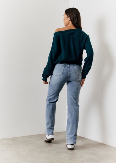 In The Style Green Off The Shoulder Jumper