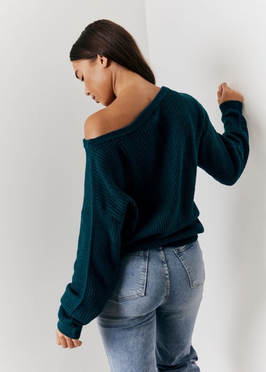 In The Style Green Off The Shoulder Jumper