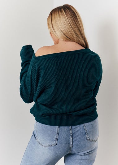 In The Style Green Off The Shoulder Jumper