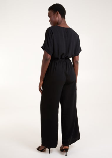 Blue Vanilla Black Wrap Jumpsuit