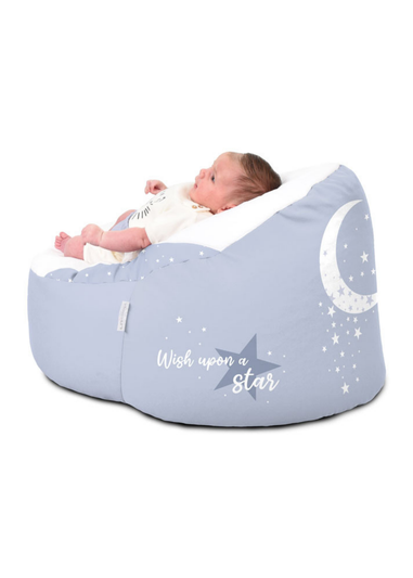 rucomfy Printed Wish Upon A Star Blue Baby Beanbag