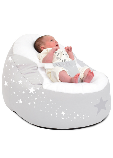 rucomfy Printed Wish Upon A Star Grey Baby Beanbag