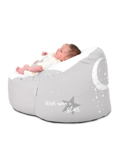 rucomfy Printed Wish Upon A Star Grey Baby Beanbag