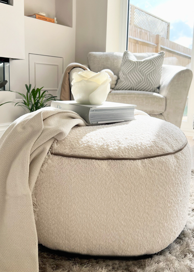 rucomfy Snug Drum Pouffe Natural Beanbag