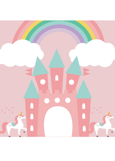 rucomfy Printed Kids Medium Unicorn Castle Beanbag