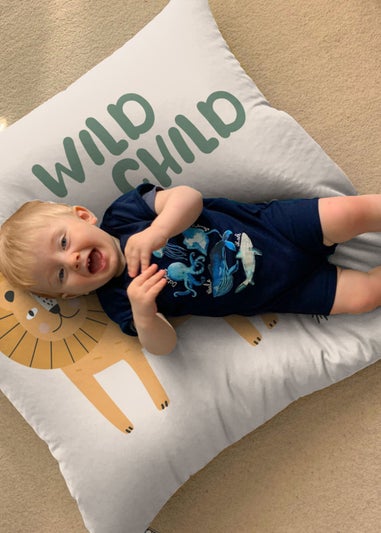 rucomfy Printed Kids Floor Cushion Safari Lion Beanbag