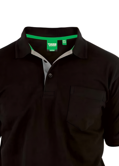 Duke Black Grant Chest Pocket Pique Polo Shirt