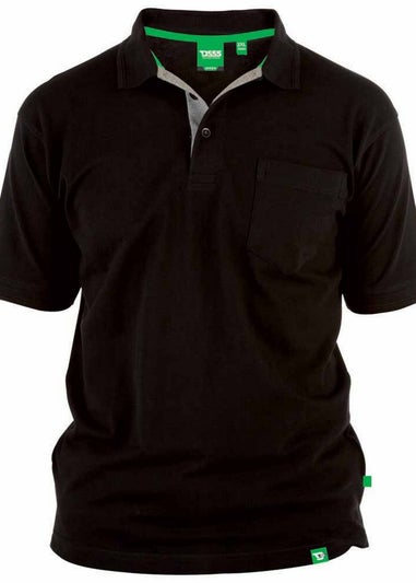 Duke Black Grant Chest Pocket Pique Polo Shirt