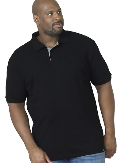 Duke Black Grant Chest Pocket Pique Polo Shirt