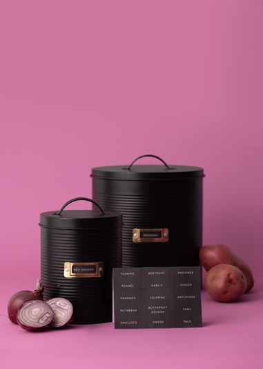 Typhoon Otto Black Set of 2 Vegetable Storage Canisters