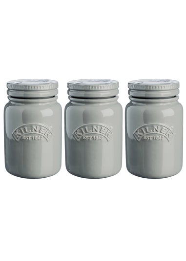 Kilner Set of 3 Ceramic Storage Jars Morning Mist