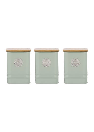 Typhoon Living Squircle Set of 3 Tea, Coffee, Sugar Storage Canisters (1.3 ltr)