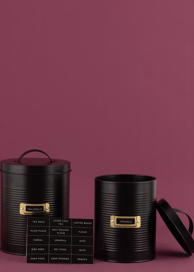 Typhoon Otto Black Set of 2 Storage Canisters