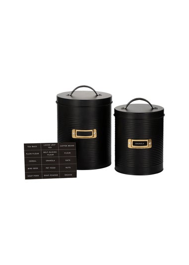 Typhoon Otto Black Set of 2 Storage Canisters