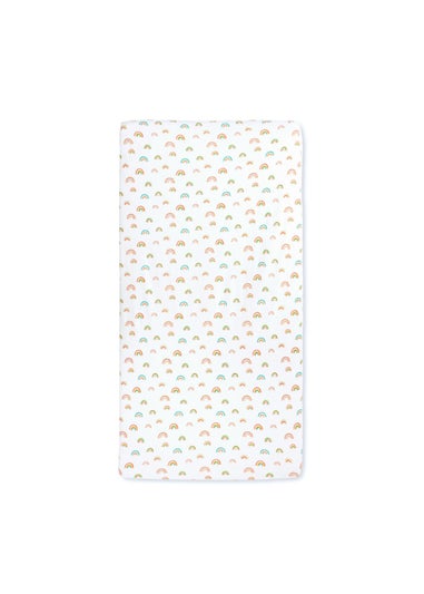 Ickle Bubba White Fitted Cot Bed Sheets Rainbow Dreams 2 Pack