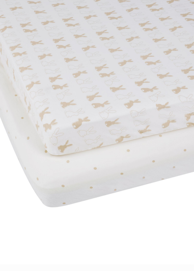 Ickle Bubba Cream Fitted Cot Bed Sheets 2 Pack