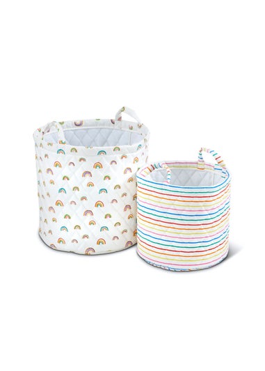 Ickle Bubba White Storage Baskets Rainbow Dreams 2 Pack