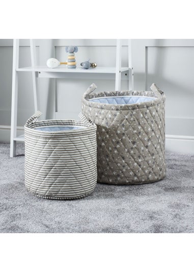 Ickle Bubba Light Grey Storage Baskets Cosmic Aura 2 Pack