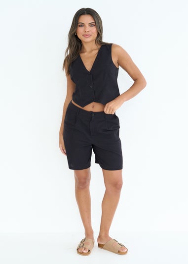 Urban Bliss Black Linen Blend Short