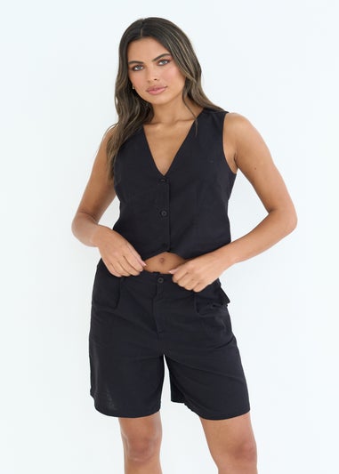 Urban Bliss Black Linen Blend Short