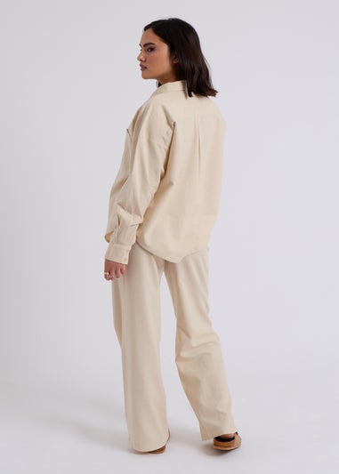 Urban Bliss Stone Linen Blend Oversized Shirt