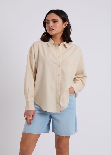 Urban Bliss Stone Linen Blend Oversized Shirt