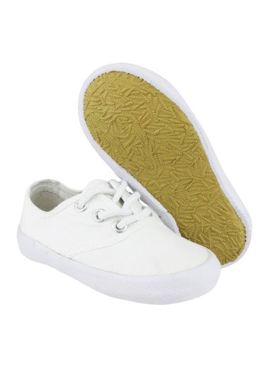 Mirak Kids White Lace Plimsolls / Gym Shoes (Younger 6 - Older 4)