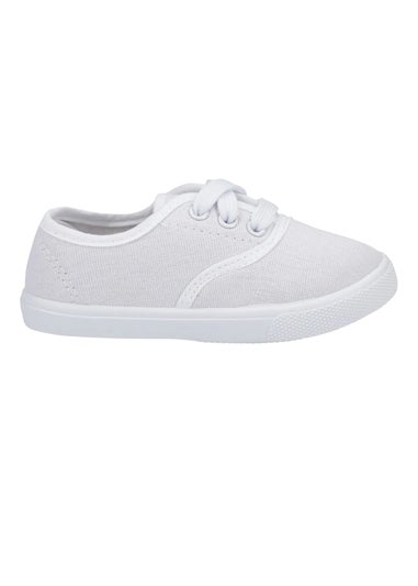 Mirak Kids White Lace-Up Plimsolls / Gym Trainers (Younger 6 - Older 2)