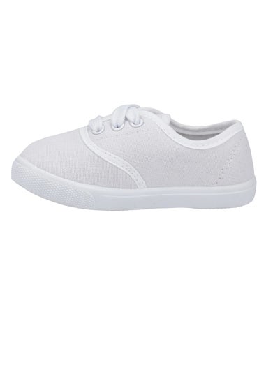 Mirak Kids White Lace-Up Plimsolls / Gym Trainers (Younger 6 - Older 2)