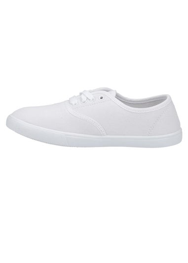 Mirak Kids White Lace-Up Plimsolls / Gym Trainers (Older 3-5)