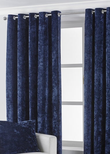 Paoletti Verona Crushed Velvet Eyelet Curtains