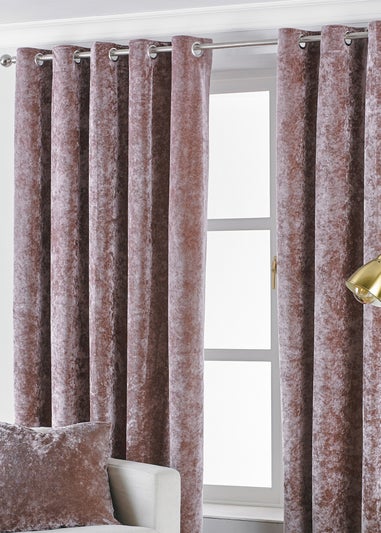 Paoletti Verona Crushed Velvet Eyelet Curtains