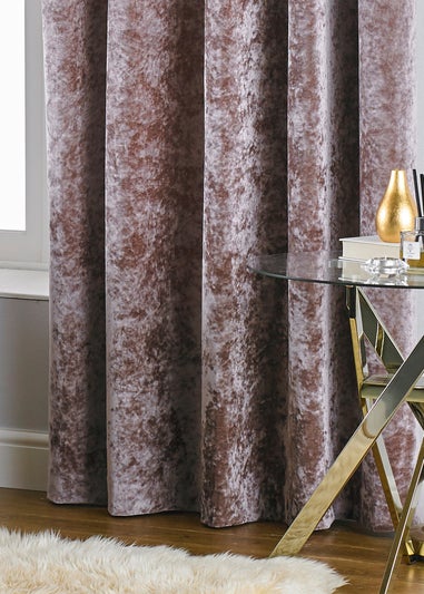 Paoletti Verona Crushed Velvet Eyelet Curtains