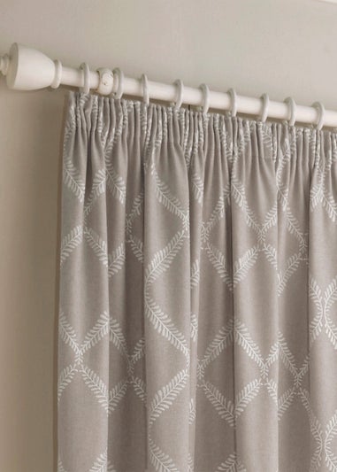 Paoletti Olivia Lattice Embroidery Pencil Pleat Curtains