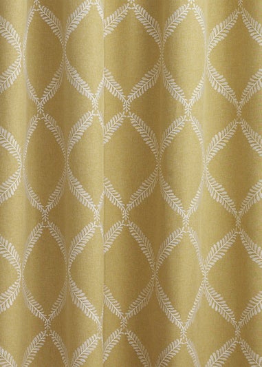 Paoletti Olivia Lattice Embroidery Pencil Pleat Curtains