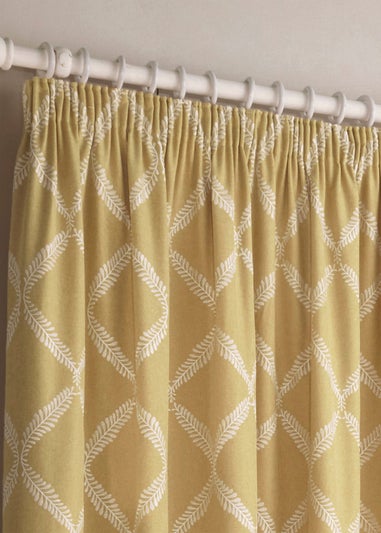 Paoletti Olivia Lattice Embroidery Pencil Pleat Curtains