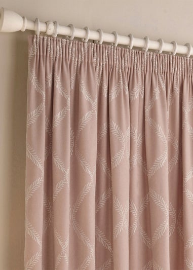 Paoletti Olivia Lattice Embroidery Pencil Pleat Curtains