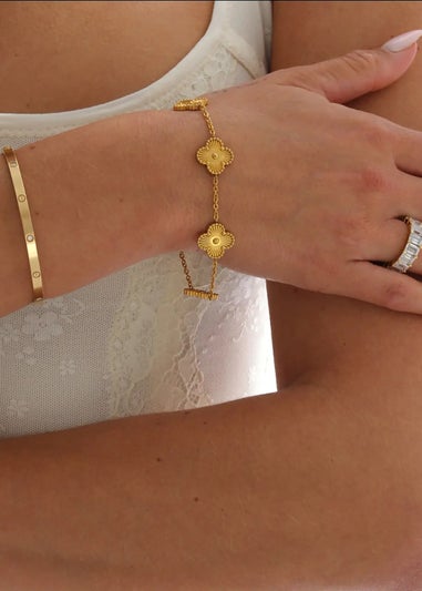 Say It With Metallic Gold Luck Chain Bracelet