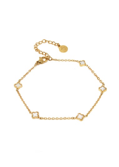 Say It With Gold Dainty Clover Chain Bracelet