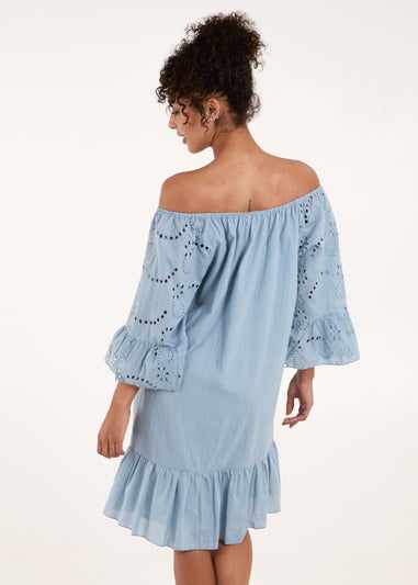 Blue Vanilla Blue Broderie Tunic Smock Dress